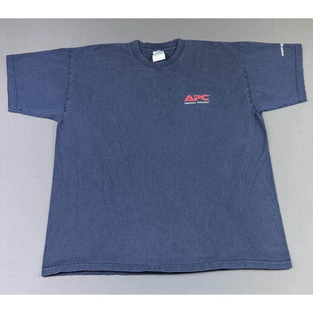 Rare Vintage 90s APC Power UPS Computer Tech Promo Shirt Blue XL Tee Windows Mac